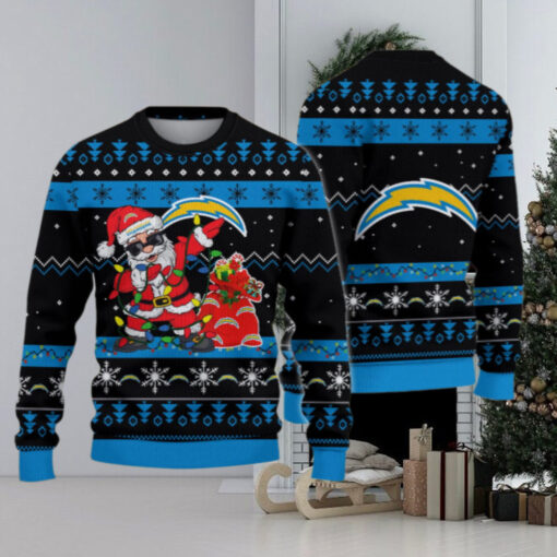 Los Angeles Chargers Santa Claus Ugly Christmas Sweater