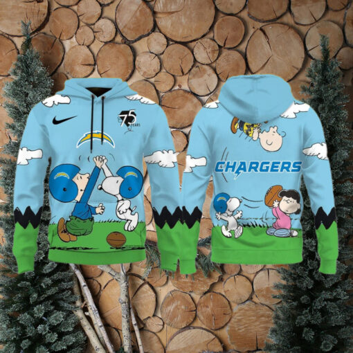 Los Angeles Chargers X Snoopy Peanuts 75th Anniversary Hoodie