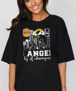 Los Angeles City Of Champions Dodgers Lakers Rams Galaxy Fan Gifts T Shirt