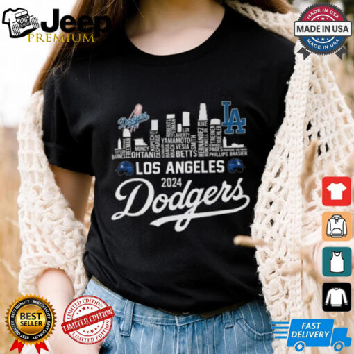 Los Angeles Dodgers 2024 Champions Skyline Of LA City T Shirt