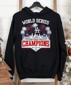 Los Angeles Dodgers 2024 Champions World Series Celebration With Fan T Shirt