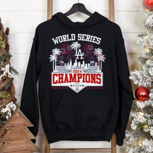 Los Angeles Dodgers 2024 Champions World Series Celebration With Fan T Shirt