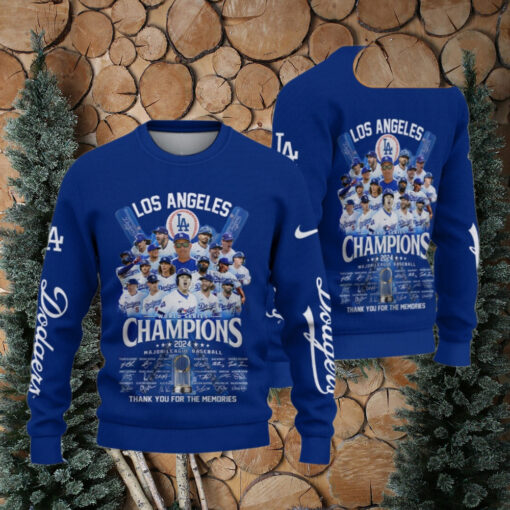 Los Angeles Dodgers 2024 World Champions Ugly Sweater