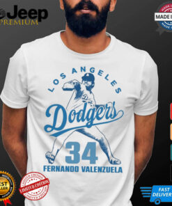 Los Angeles Dodgers 34 Fernando Valenzuela Baseball T Shirt