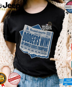 Los Angeles Dodgers '47 8 Time World Series Champions Newspaper T Shirt