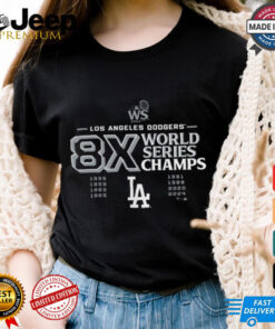 Los Angeles Dodgers 8 Time World Series Champions Logo T Shirt