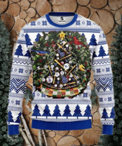 Los Angeles Dodgers Baseball Wreath Ugly Christmas Sweater