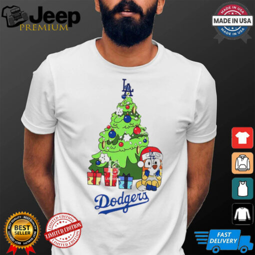 Los Angeles Dodgers Bluey Chilli Christmas Tree shirt