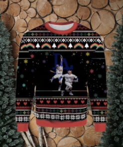 Los Angeles Dodgers Double Play Action Festive Ugly Sweater