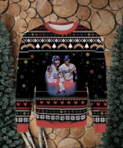 Los Angeles Dodgers Duo Celebration Black Ugly Christmas Sweater