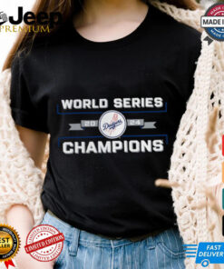 Los Angeles Dodgers Fanatics Black 2024 World Series Champions Logo T Shirt