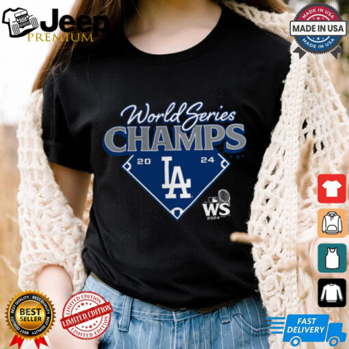 Los Angeles Dodgers Fanatics Heather Charcoal 2024 World Series Champions Shirt