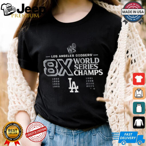 Los Angeles Dodgers Fanatics Youth 8 Time World Series Champions T Shirt