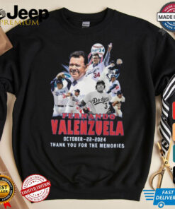 Los Angeles Dodgers Fernando Valenzuela Thank You Number 34 October 22 2024 Shirt