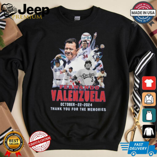 Los Angeles Dodgers Fernando Valenzuela Thank You Number 34 October 22 2024 Shirt