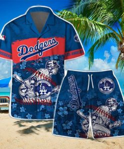 Los Angeles Dodgers MLB Flower 3D Aloha Summer Hawaiian Shirt & Short