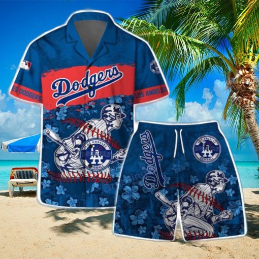 Los Angeles Dodgers MLB Flower 3D Aloha Summer Hawaiian Shirt & Short