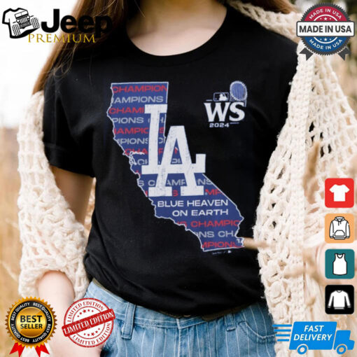 Los Angeles Dodgers Majestic Threads Women’s 2024 World Series Champions Off Shoulder Shirt