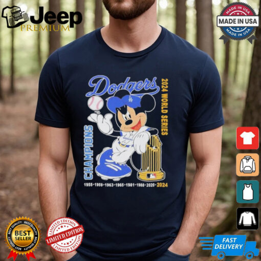 Los Angeles Dodgers Mickey Mouse World Series Champions MLB 2024 T Shirts