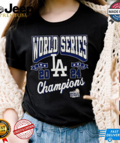 Los Angeles Dodgers Mitchell & Ness Black 2024 World Series Champions Arch Logo T Shirt