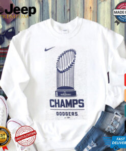 Los Angeles Dodgers Nike Heather Charcoal 2024 World Series Champions Tri Blend T Shirt