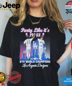 Los Angeles Dodgers Party Like It’s 1988 2024 8th World Series Champions Signatures Shirt