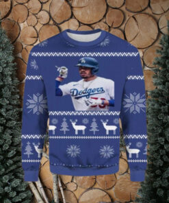 Los Angeles Dodgers Player Portrait Ugly Christmas Sweater