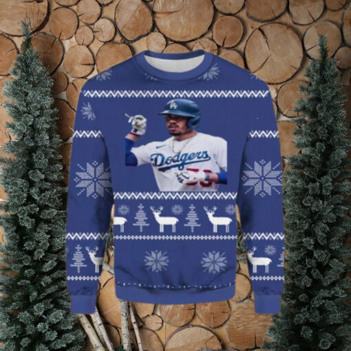 Los Angeles Dodgers Player Portrait Ugly Christmas Sweater