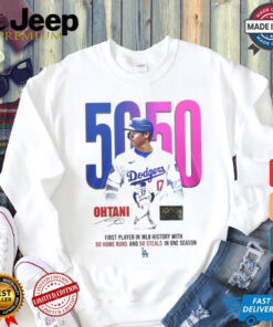 Los Angeles Dodgers Shohei Ohtani 50 50 Home Runs And Steals In One Season Signature Shirt