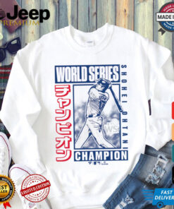 Los Angeles Dodgers Shohei Ohtani Fanatics White 2024 World Series Champions Kanji Swing T Shirt