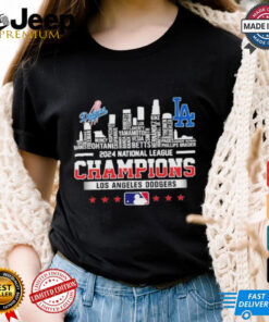 Los Angeles Dodgers Skyline 2024 Celebrating National League Champions T Shirt