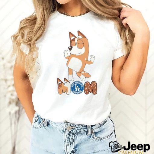 Los Angeles Dodgers Smiling Dancing Bluey Mom shirt