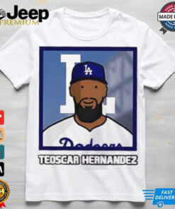 Los Angeles Dodgers Teoscar Hernandez cartoon card photo shirt