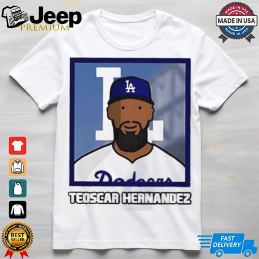 Los Angeles Dodgers Teoscar Hernandez cartoon card photo shirt