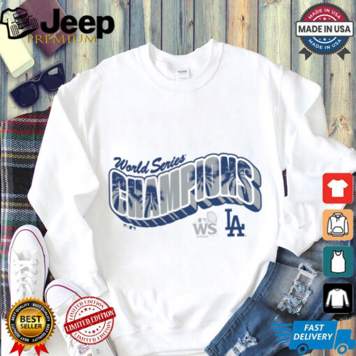 Los Angeles Dodgers White 2024 World Series Champions Palm Tree Letter T Shirt