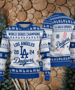 Los Angeles Dodgers World Series 2024 Champions Christmas Ugly Sweater