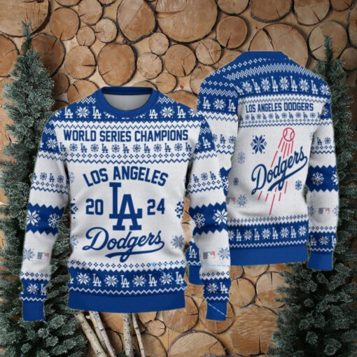 Los Angeles Dodgers World Series 2024 Champions Christmas Ugly Sweater