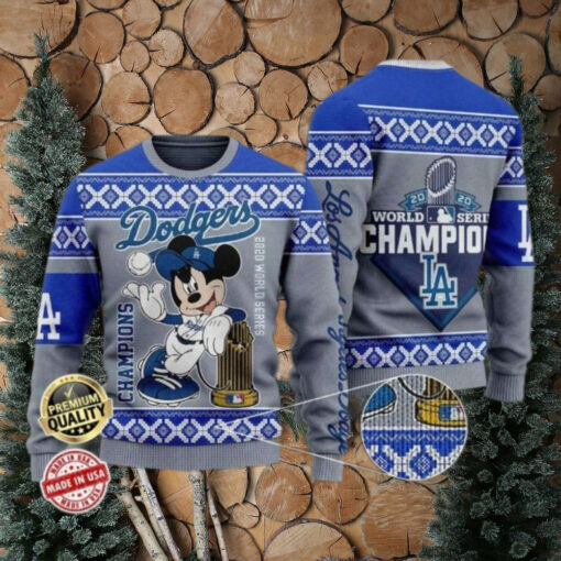 Los Angeles Dodgers World Series Champions Mickey Ugly Sweater