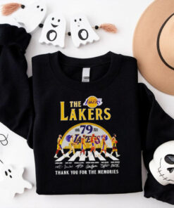 Los Angeles Lakers Abbey Road 79th Anniversary 1946 2025 Thank You For The Memories Signature shirt