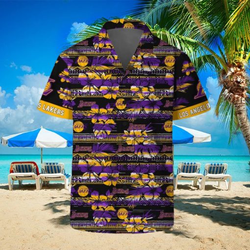 Los Angeles Lakers Hawaii Set Pattern Vintage 3D Hawaiian Shirt And Shorts
