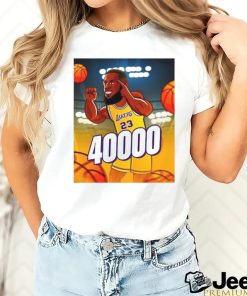 Los Angeles Lakers Lebron James 23 smiling hand sign 40.000 poster shirt