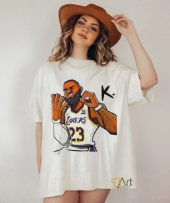 Los Angeles Lakers Lebron James 40K Points Hand Sign T Shirt