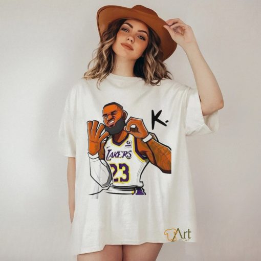 Los Angeles Lakers Lebron James 40K Points Hand Sign T Shirt