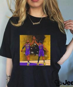 Los Angeles Lakers Lebron James and Bronny James Jr high five shirt