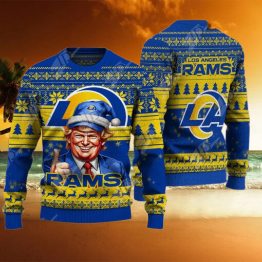 Los Angeles Rams Christmas Donald Trump Knitted Sweater