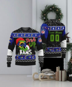 Los Angeles Rams Drink Up Grinch Ugly Christmas Sweater