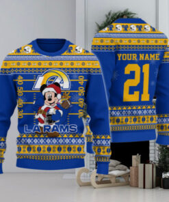 Los Angeles Rams Mickey Mouse Santa Ugly Christmas Sweater