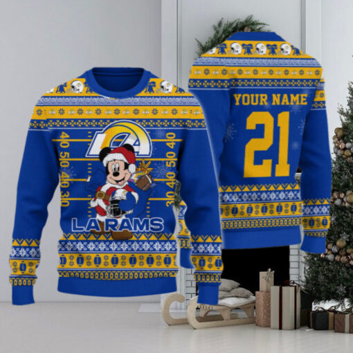 Los Angeles Rams Mickey Mouse Santa Ugly Christmas Sweater