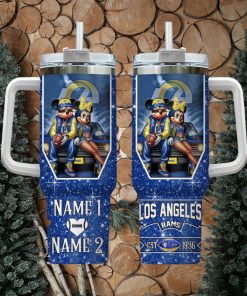 Los Angeles Rams NFL Mickey And Minnie Couple 40oz Stanley Tumbler Custom Name
