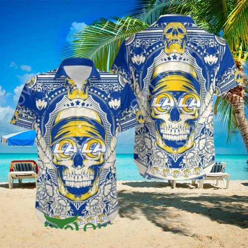 Los Angeles Rams Skull NFL Gift For Fan Hawaiian Shirt And Shorts Summer